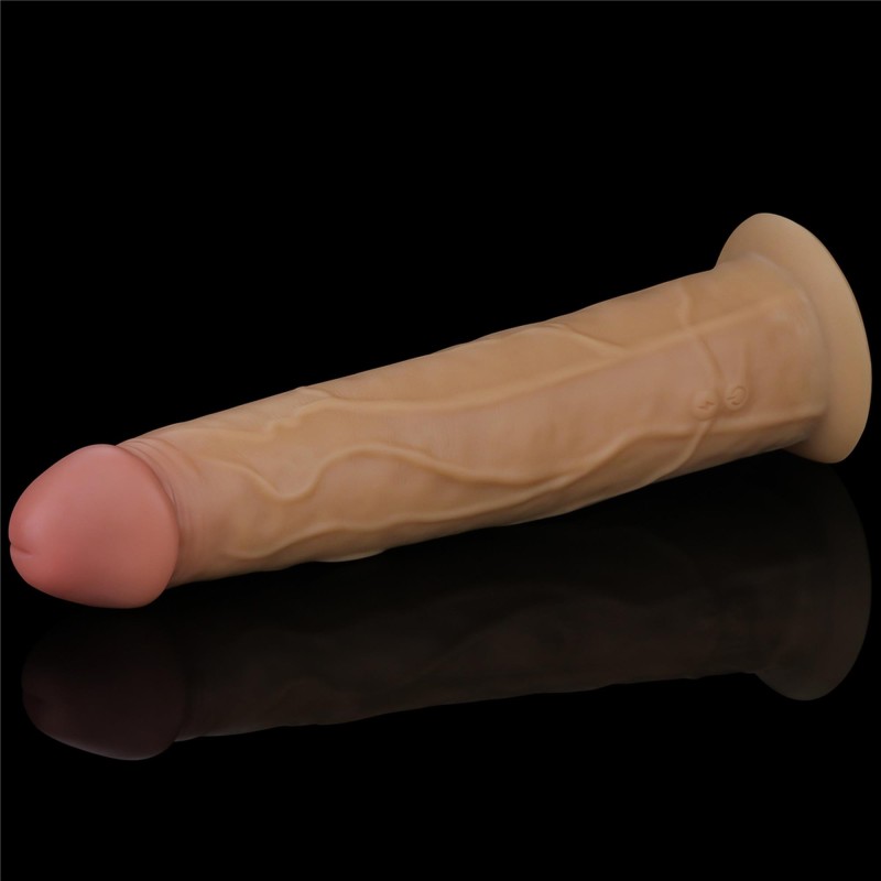 Silikonowy analny penis z przyssawką żylasty 23cm